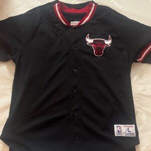 NBA Black Jersey with Red and White Trim
